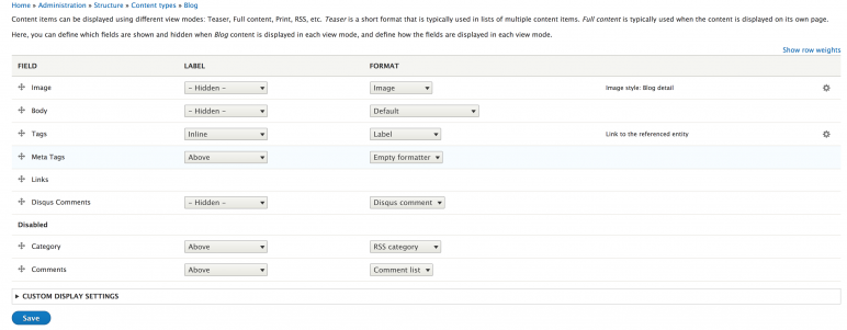 Configure field for AMP