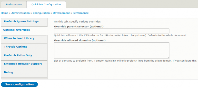 Quicklinks - Optimal Overrides